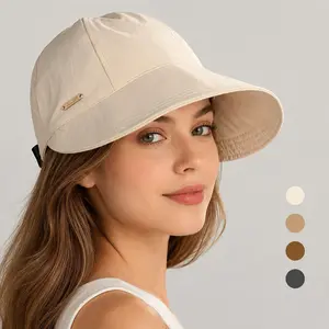 1 or 2 Pack Open Top Ponytail Sun Hats for Women, UPF 50+ Wide Brim Visor for Golf Beach Daily Outdoor