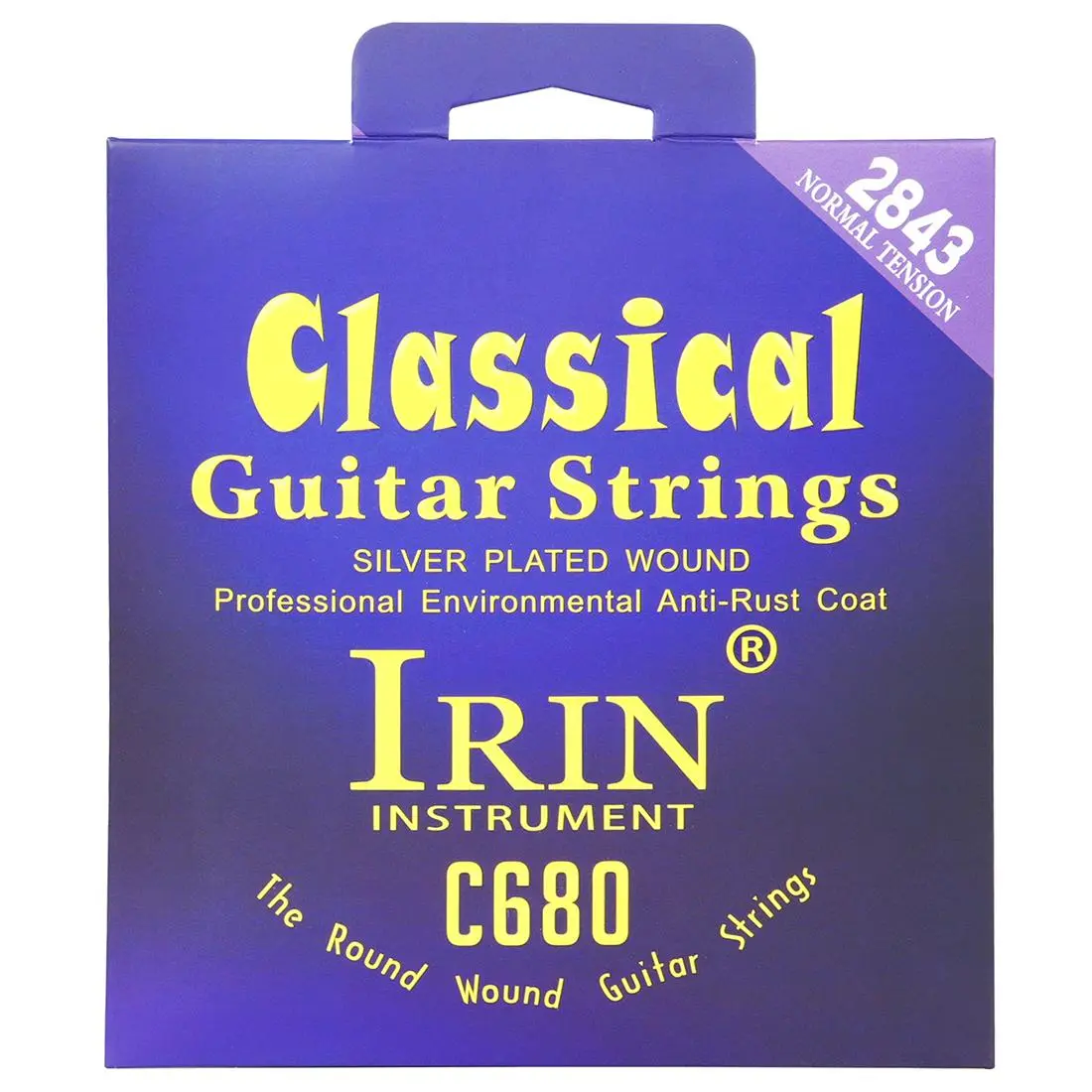 Irin C680 Classical Guitar Strings Set, Nylon Core with Silver Color Winding, Smooth Feel, Long-Lasting, Ideal for Beginners and Ensemble Practice