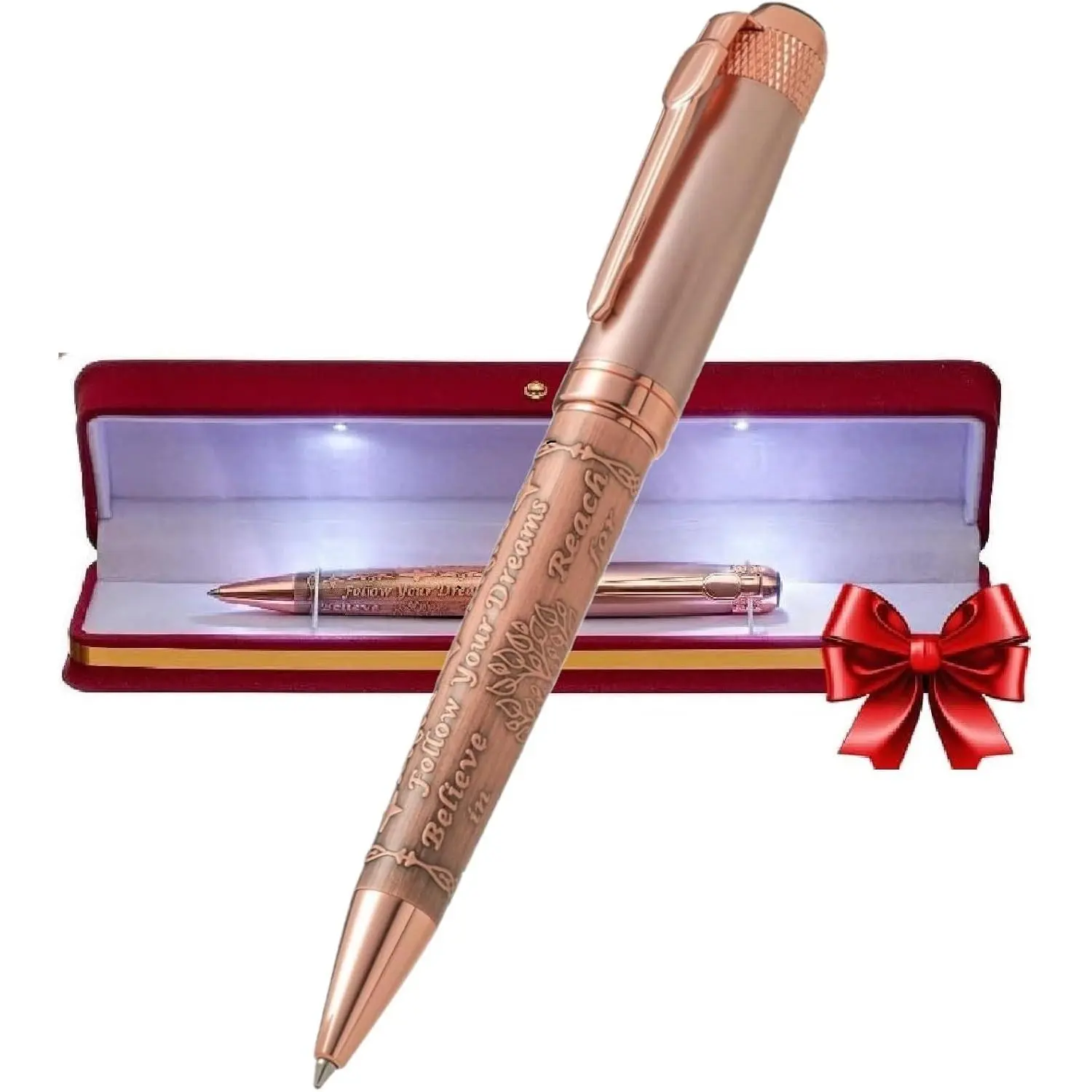 ® Fancy Pen with  Box - Luxury Pen for Women – Valuable Business, Office, Executive  for Family &  – Special Engraving & Led Decorative Box (GOLDEN ROSE)