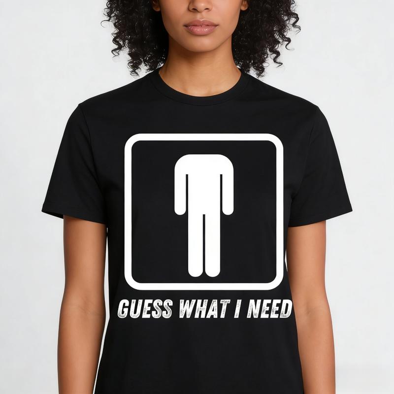 Men's Retro "Guess What I Need" Graphic Cotton Crew Neck T-Shirt ,UnisexT-Shirt 180g Pure Cotton Casual Crew Neck Great For Day Trips Casual Wear Or Relaxing Print Black Round Neck Short Sleeve Regular 2026