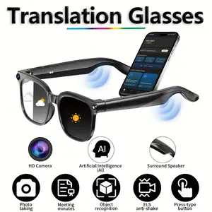 Smart Translation Glasses AI Real-time Translation Camera Bluetooth Call HD Voice-to-Text Supports Multiple Languages Travel and Office Tool