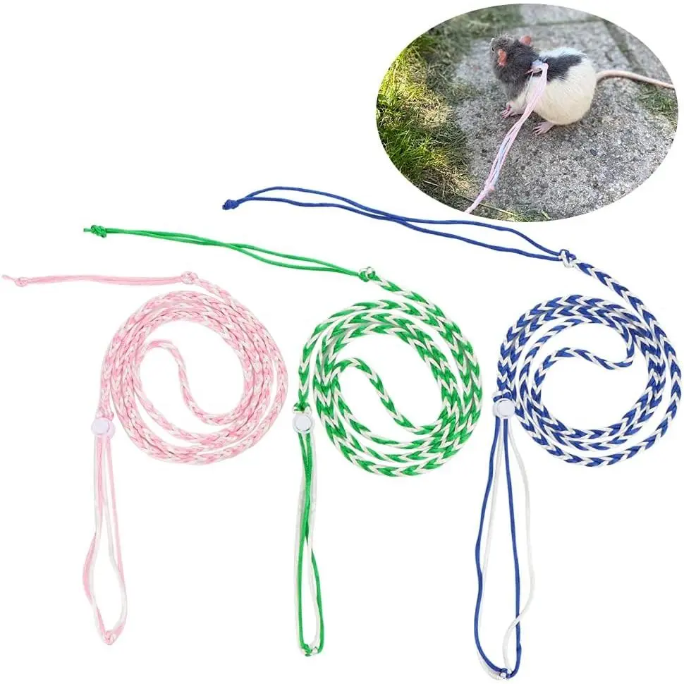 3 Pack Adjustable Leash Harness for Hamster Chinchilla Rabbit Guinea Pig Squirrel Small Animal