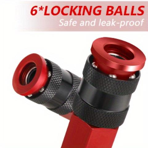 14PCS Universal Air Coupler And Plug Kit with 1/4" Air Coupler And I/M Air Plug, Featuring a 1/4 Inch NPT Quick Connect Air Fitting.This Industrial Air Coupling Set Includes 14pcs And Comes in Red, Designed for Air Compressor Additions