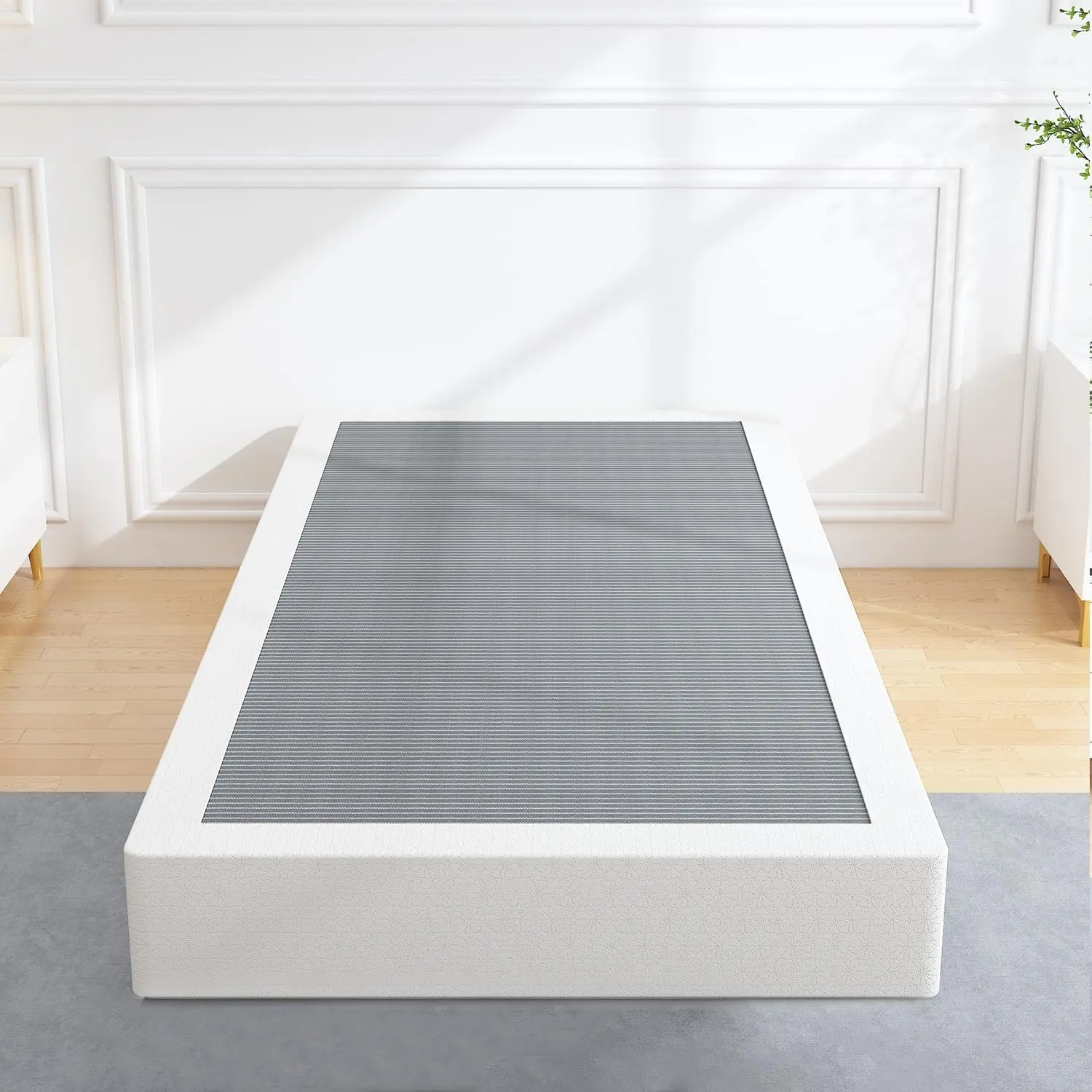 Box Spring 7 Inch, 1500lbs Heavy Duty Metal Frame Mattress Foundation, Non-Slip/No Noise/Easy Assembly/Easy Clean Cover