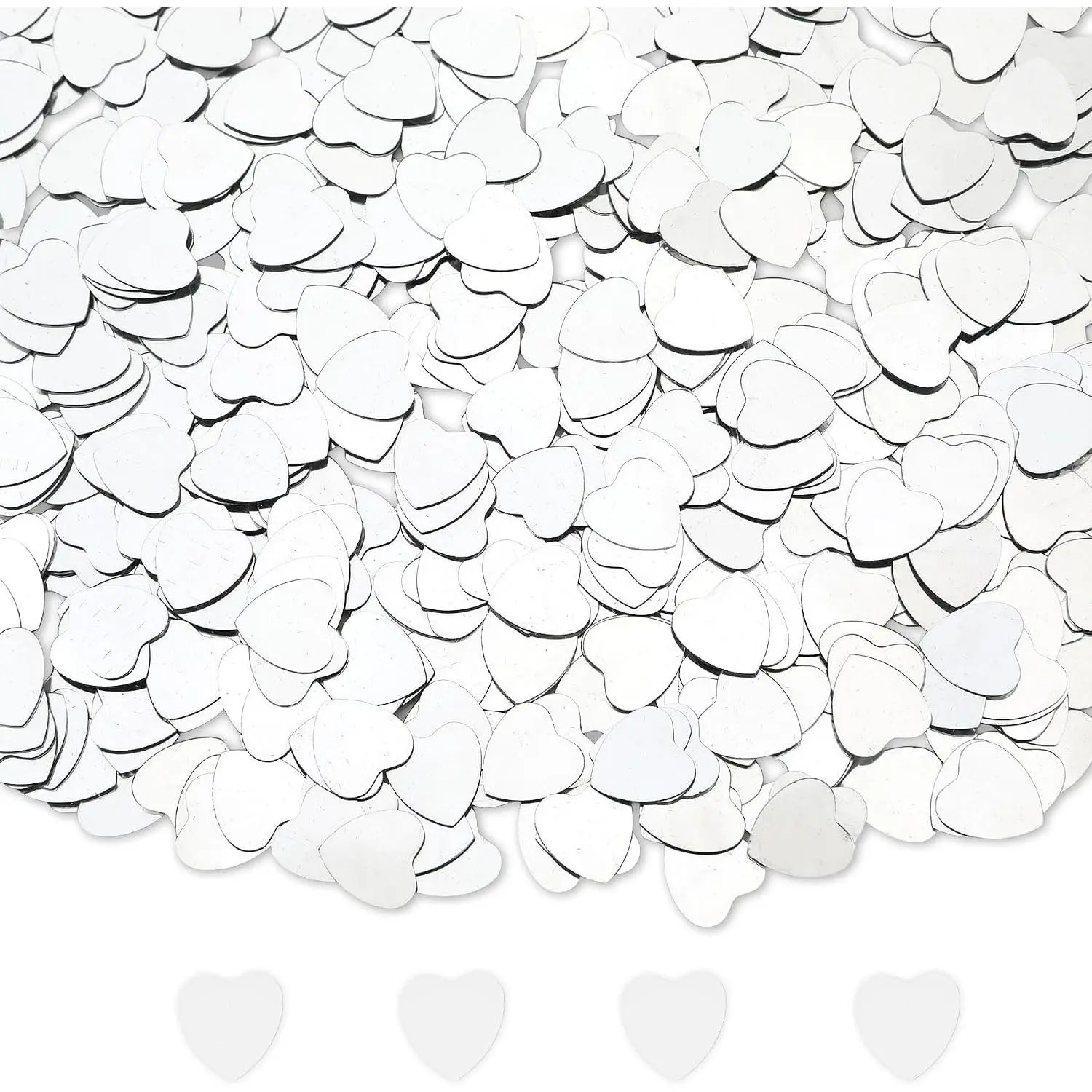 Heart Confetti, Valentines Day Heart Glitter Confetti Decorations, 50g Sliver Metallic Foil Sequins Sprinkles Table Decorations for Valentine's Day Wedding  Birthday Anniversary Party Supplies