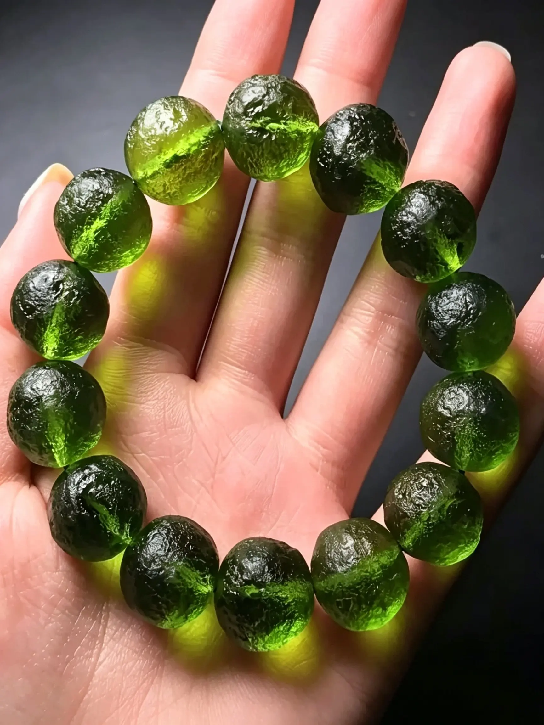 Czech Meteorite Bracelet, Glass Meteorite Original Stone Wristband, Attracts Wealth Energy Stone, Natural Mineral Jewelry
