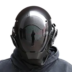 Black Cyberpunk Mask Cosplay Halloween Mechanical Cool Real CS Field Props Party Handsome Funny Shooting Mask
