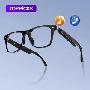 smart glasses, wireless headphone transparent lens glasses for listening to music & calling, creative smart sports sunglasses with mic for home & daily use, electronic gadgets, men gifts