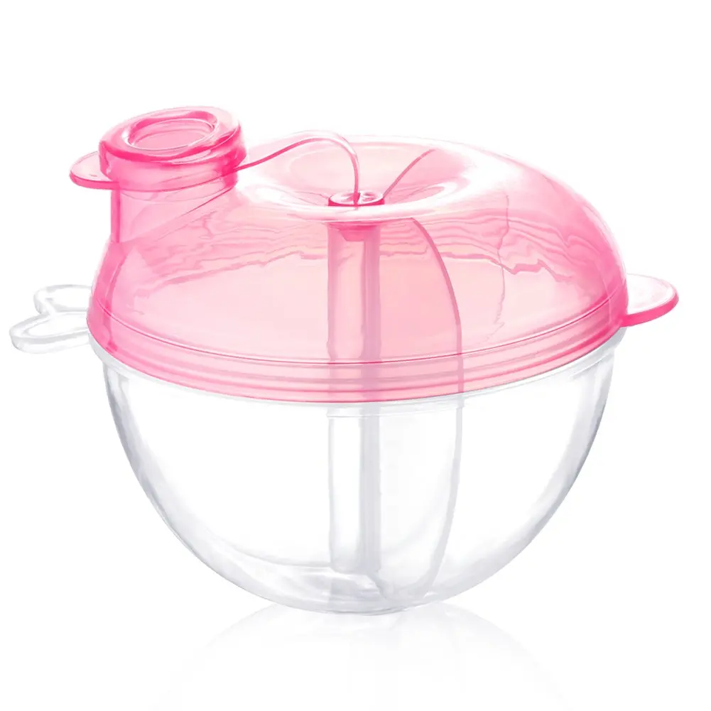 Baby Formula Dispenser  On-The-Go Feedings, Three-Compartment Non-Spill Formula Container to Go, Snack Milk Powder Dispenser  Traveling with Infant Toddler, Pink