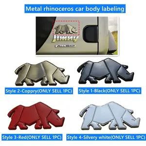 3D Rhino Metal Car Emblem, Scratch Cover for Suzuki Jimny Jb64/jb74, Creative Decorative Metal Sticker, Unique Rear Tail Emblem