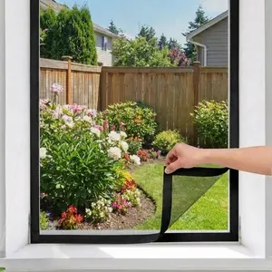 Black Self-Adhesive Window Screen Mesh | No-Drill Easy Installation | Fine Mesh Keeps Mosquitoes & Insects Out | High Visibility & Breathable Design | Strong Adhesion for Secure Fit | Ideal for Bedroom, Kitchen & Living Room Windows | Summer Home Essentia