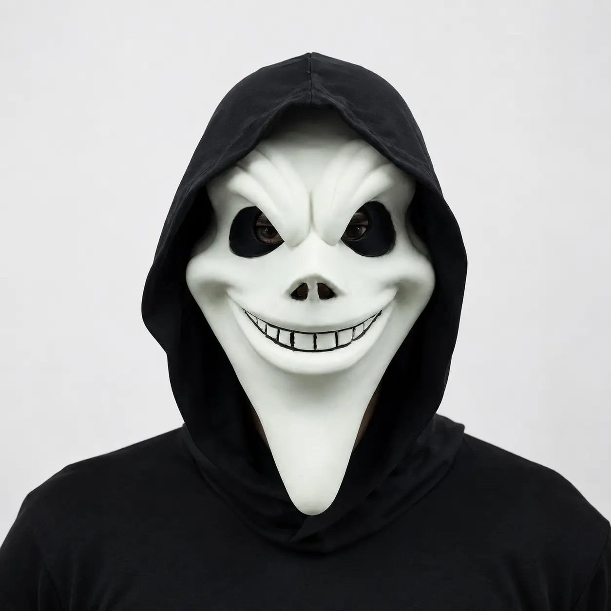 Scary Movie Ghost Face Mask, Hyper Realistic Mask, Terror Killer Head Cover Latex Replica, Hood, Halloween Parties, Cosplay Events, Costume Accessory
