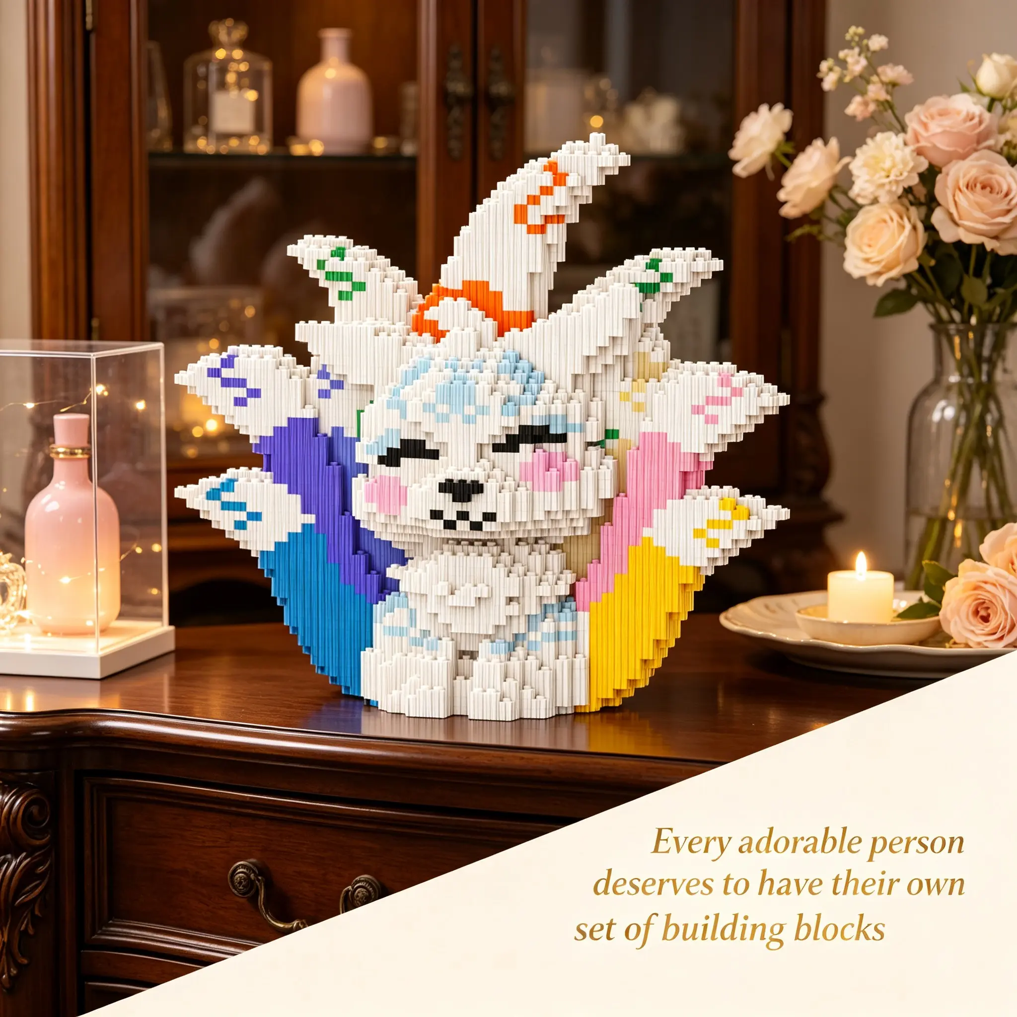 3D Animal Building Block Ornament, Perfect for Home Decor, Party Decoration, Ideal Gift, Handmade Puzzle, Detailed Sculpture, Lightweight Statue