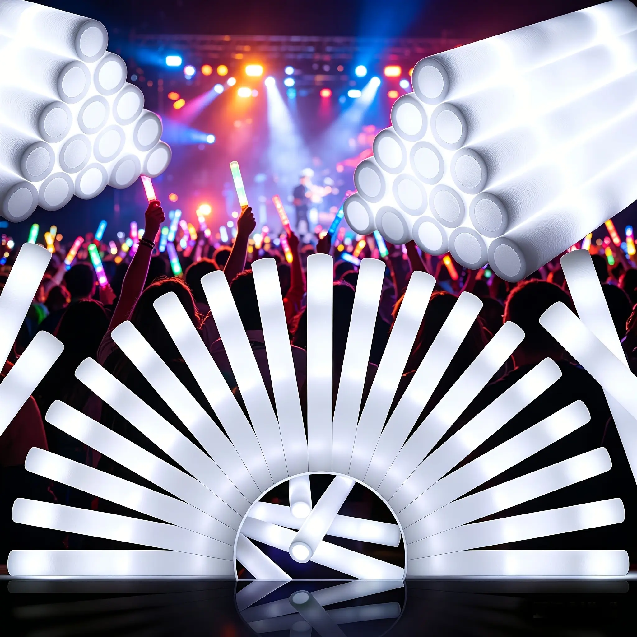 Gift for Her/Him 119pcs White Foam Light Sticks, Three Flashing Modes, Light Up The Dark Light Sticks, Emergency Outdoor Light Sticks for Weddings, Parties, Camping, Valentine's Day, Birthday Parties, Party Supplies for School Halloween