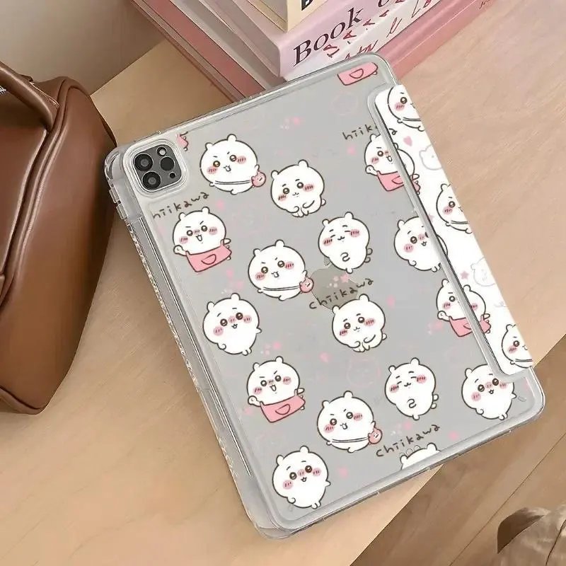 Anime Chiikawa Usagi Hachiware IPad Protective Anime Simple Shell Kawaii with Pen Tray Fold  Girl Gift Case IPhone Lovely Flat