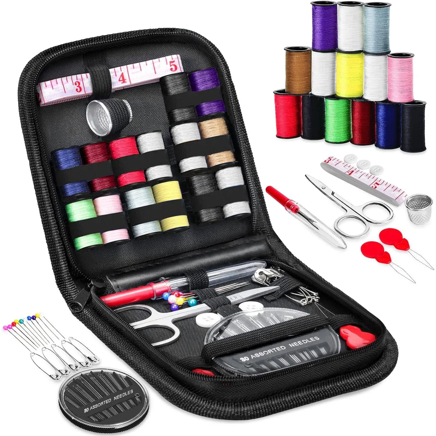 Sewing Kit, Sewing Kits for Adults, OKOM 68 count Thread for Sewing, Sewing Supplies, Sew Kit for ,Traveler,Small Mini, , Beginner, DIY,  and Thread Kit,  for Mother and Grandma