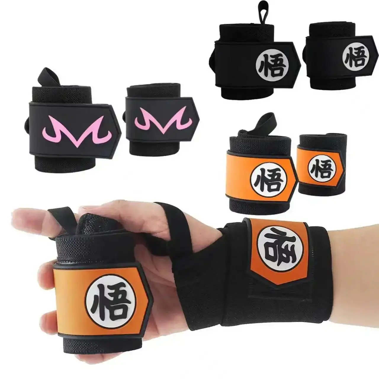1 Pair Gym Sports Weight Lifting Wrist Wraps Wristband Support Brace Heavy Duty Training Lifting Straps Protector Powerlifting