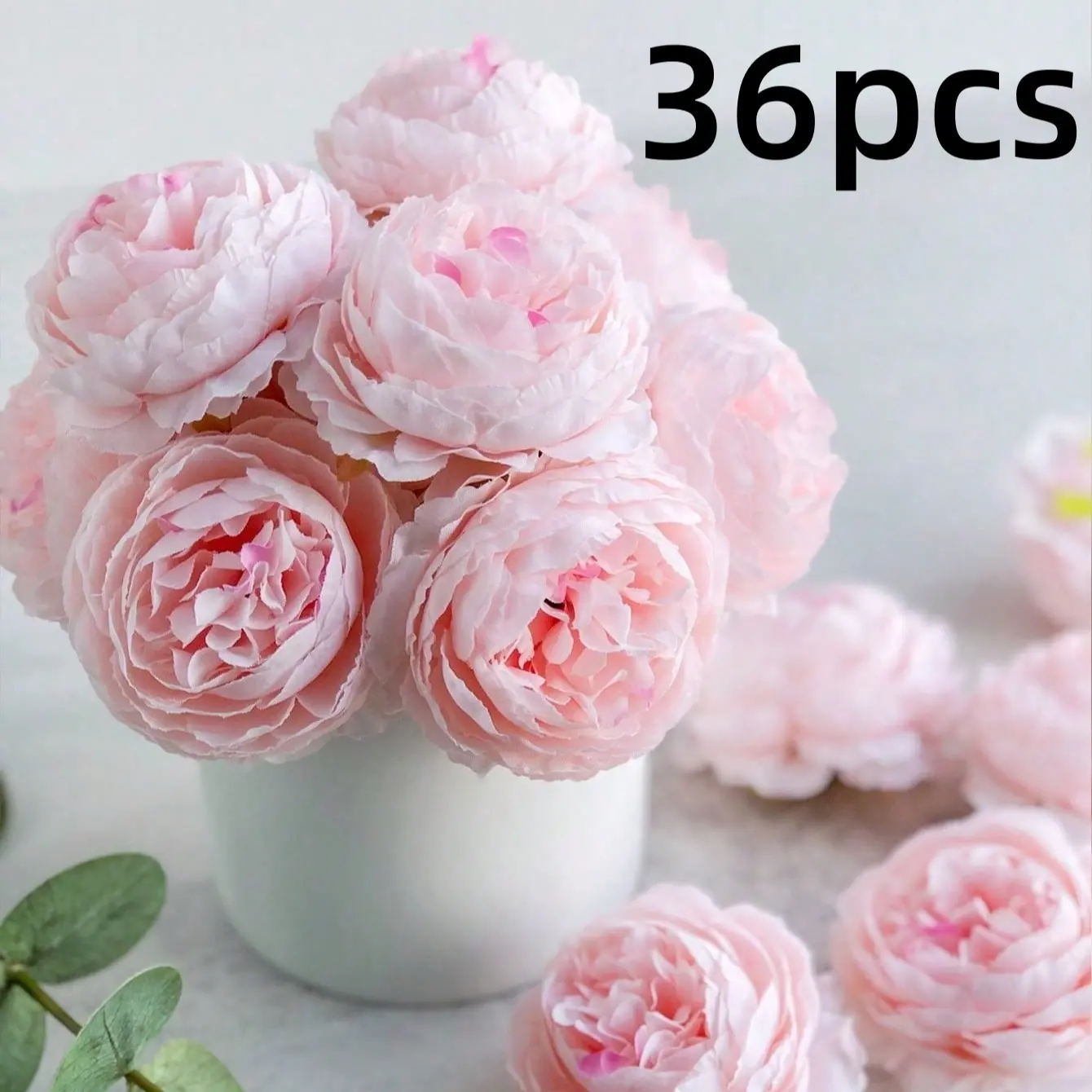 36 Artificial Peonies with Stems, Wedding Decor, Cake Decoration, Home Centerpiece, Fall Decor, Desk Ornament, Gift Idea, Decorative Artificial Flowers