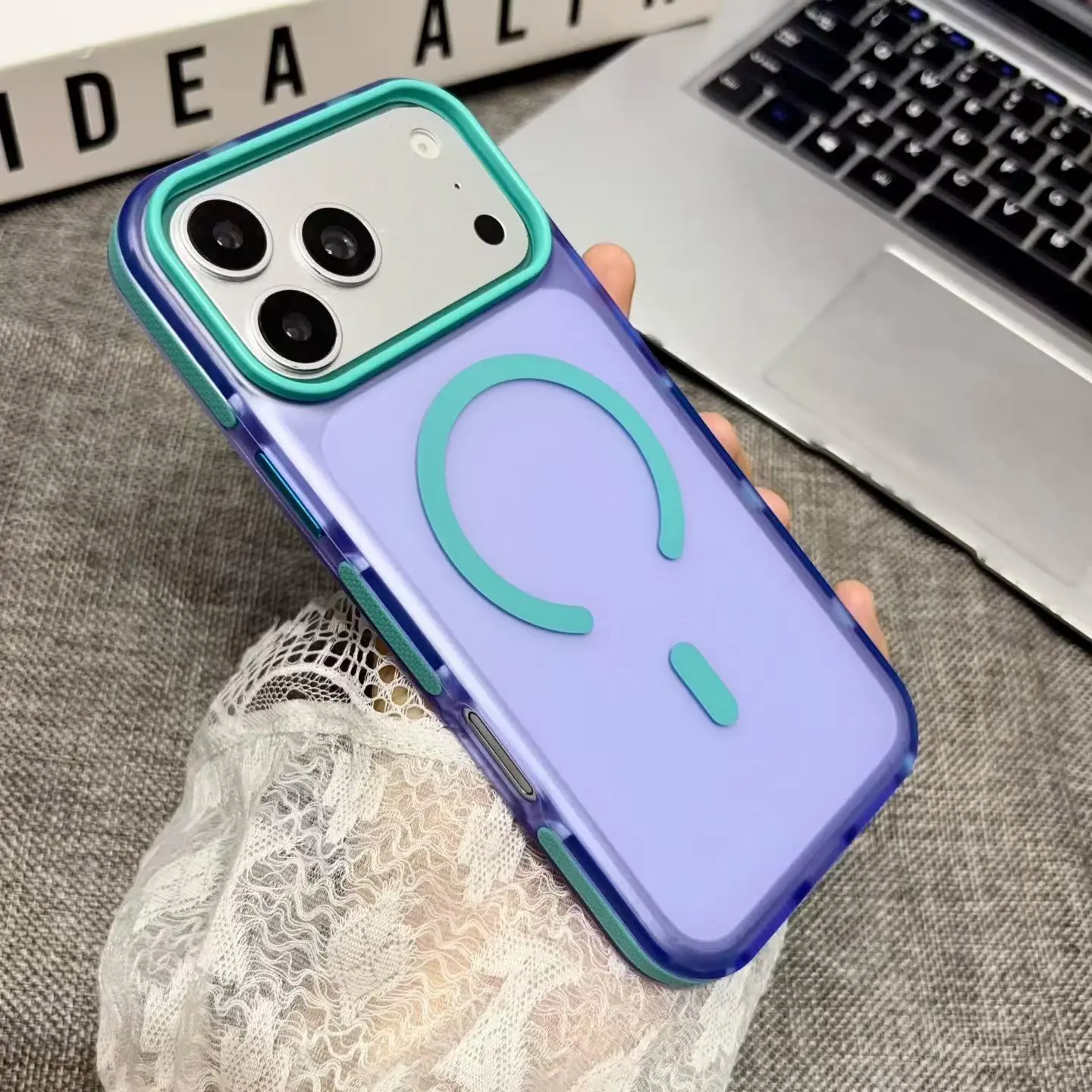 2-Tone Edge Magnetic Phone Case for iPhone 18Pro/17ProMax/16/15/14/13, Creative Colorful Anti-Drop Protective Cover, Precise Cutouts, Stylish Full Protection for Daily Use