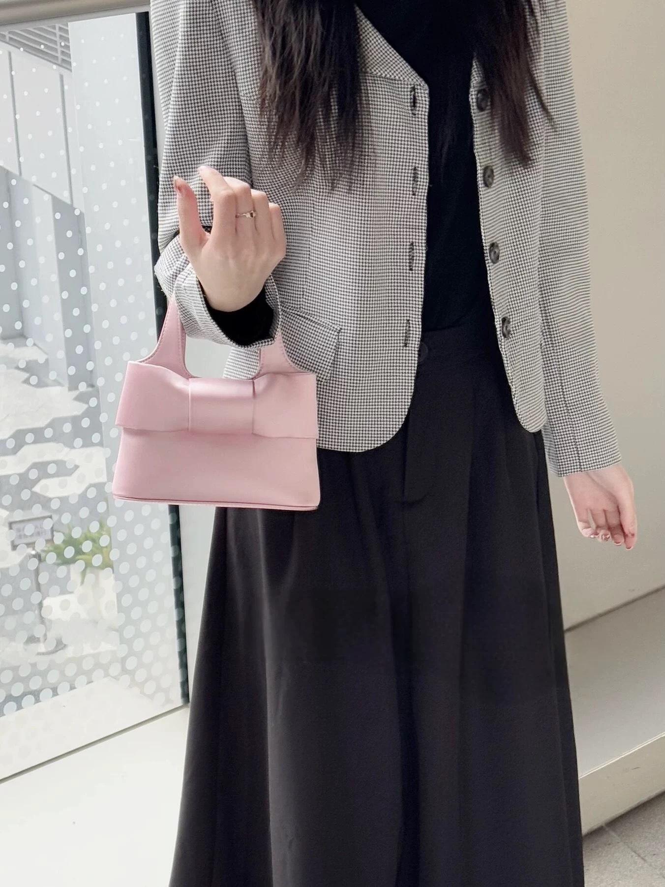 Sweet 2026 Spring Bowknot Bag - Cute Pink Handbag for Teens, Fashion Crossbody , Trendy Gift for Girls