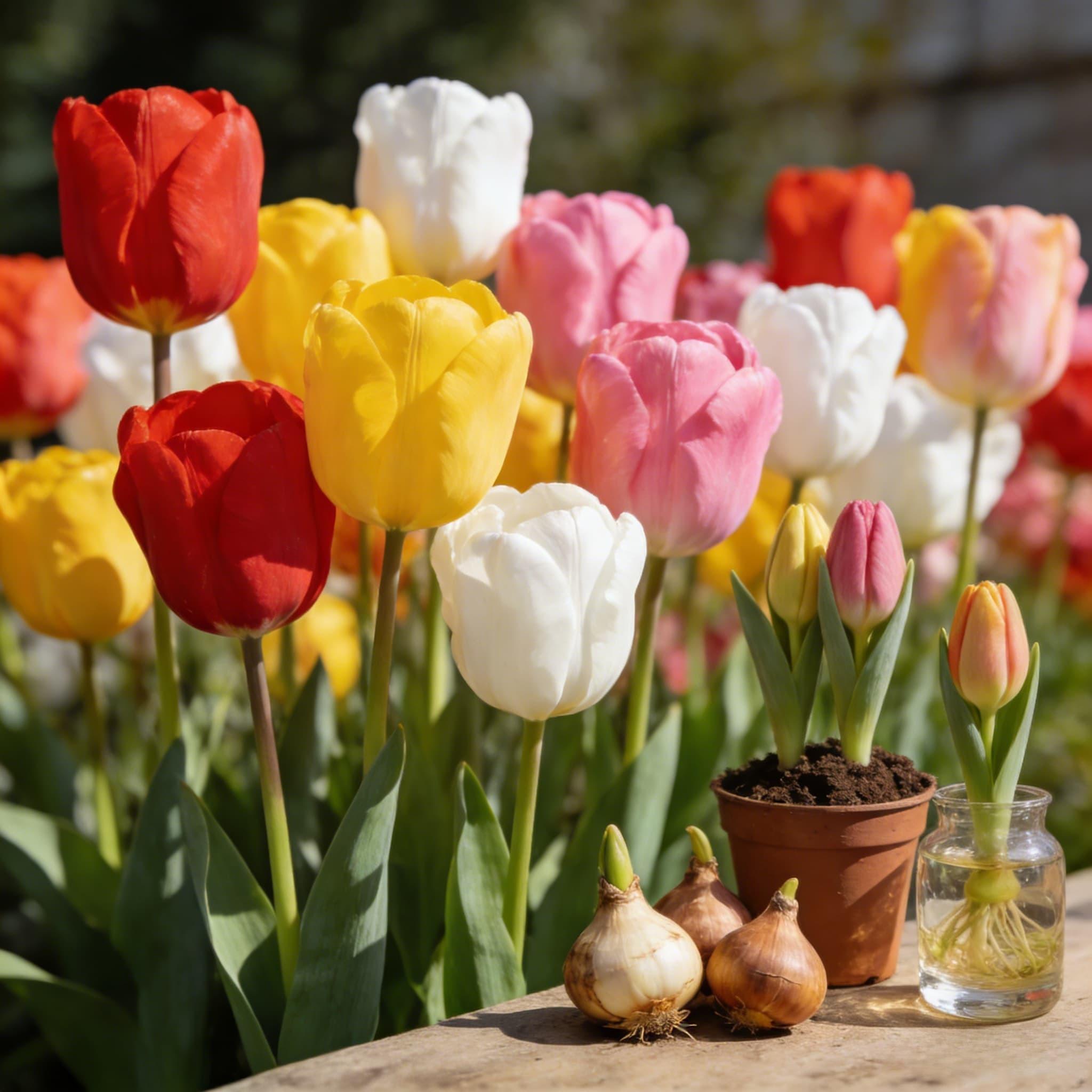 Random color tulip bulbs, suitable for hydroponics or soil cultivation, easy to care for, even beginners can easily grow.