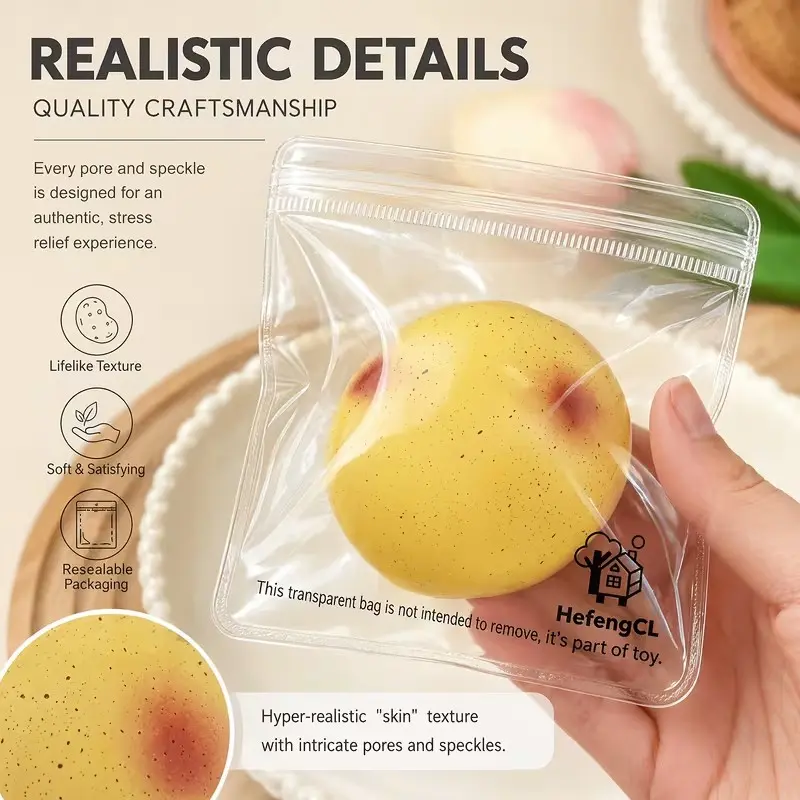Slow-Rising Slow-Motion Potato Squeeze Toy, Tpr Sensory Fidget Toy for Stress Relief, Multicolor Desk Decor, Office Gifts for Easter & Valentine's