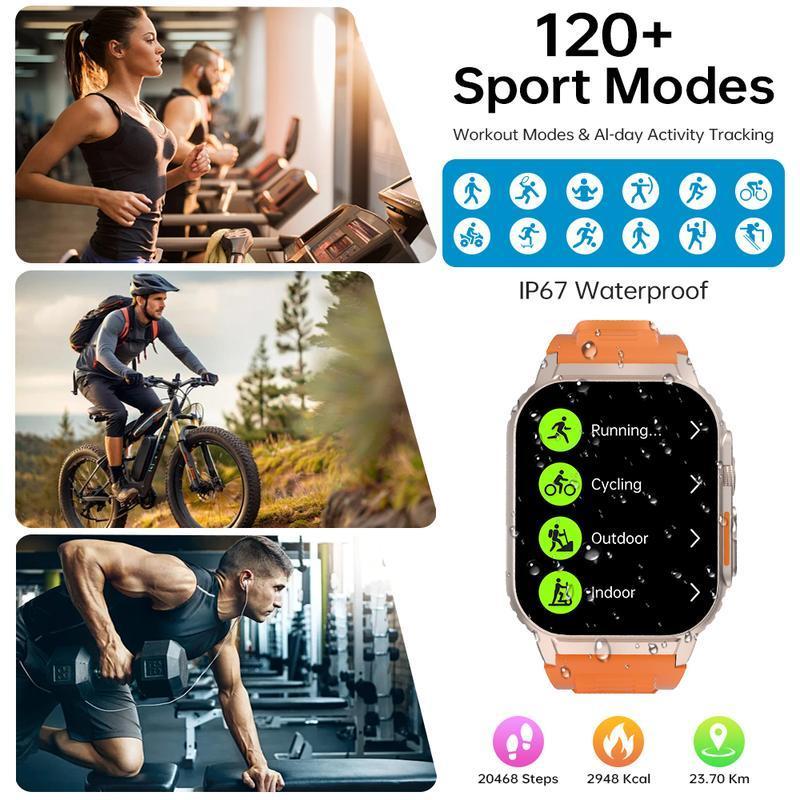 NEW 2026Watch Fadaiqi-H16ultra New Smart Watch , 2.02" HD Display, 112+ Fitness Activity Tracker, Heart Rate Monitor, Sleep Monitor, Step Counter, Bluetooth Calling, IP68 Waterproof, for Android & iOS - Monitoring Shipped from the US VanLif