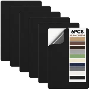 6Pcs 5.5 x 8 Inches Self-Adhesive Waterproof Canvas Repair Patch Kit for Tents, Sofas, Boat Covers, Camping Chairs, Awnings, Car Seats (Black)
