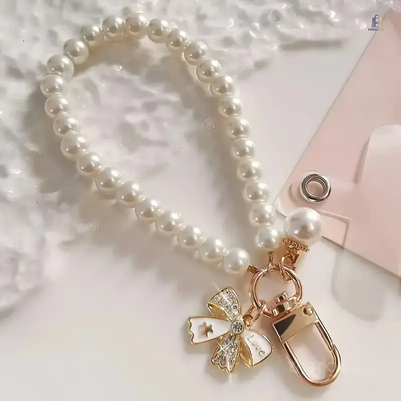 Phone Lanyard Wrist Strap |   Trendy Elegant Bow Phone Charm Chain, Cute Spring Cellphone Accessory, Portable Decorative Phone Strap for Daily Wear, Valentine’s Day & Birthday Gifting