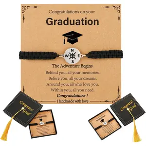Class of 2026 Graduation Gift for Her/Him, Adjustable Compass Bracelet Grad Comes in Cap Box with Cards for College/High School/Middle School/Primary SchoolGift.
