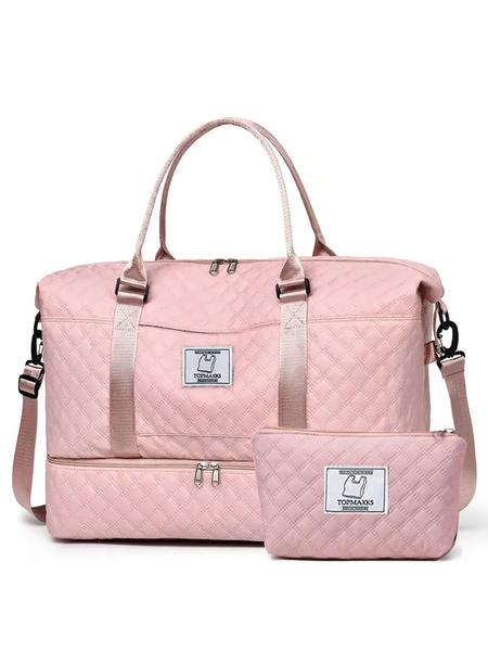 Fashion Simple and Versatile Solid Color Women's Bag, Unisex Travel Bag with Zipper and Shoe Bag, Lightweight Outdoor Activity Shoulder Bag Multi-functional Travel Organizer and Gift Idea, Travel Essentials Bag, Two-piece Set with Small Bag