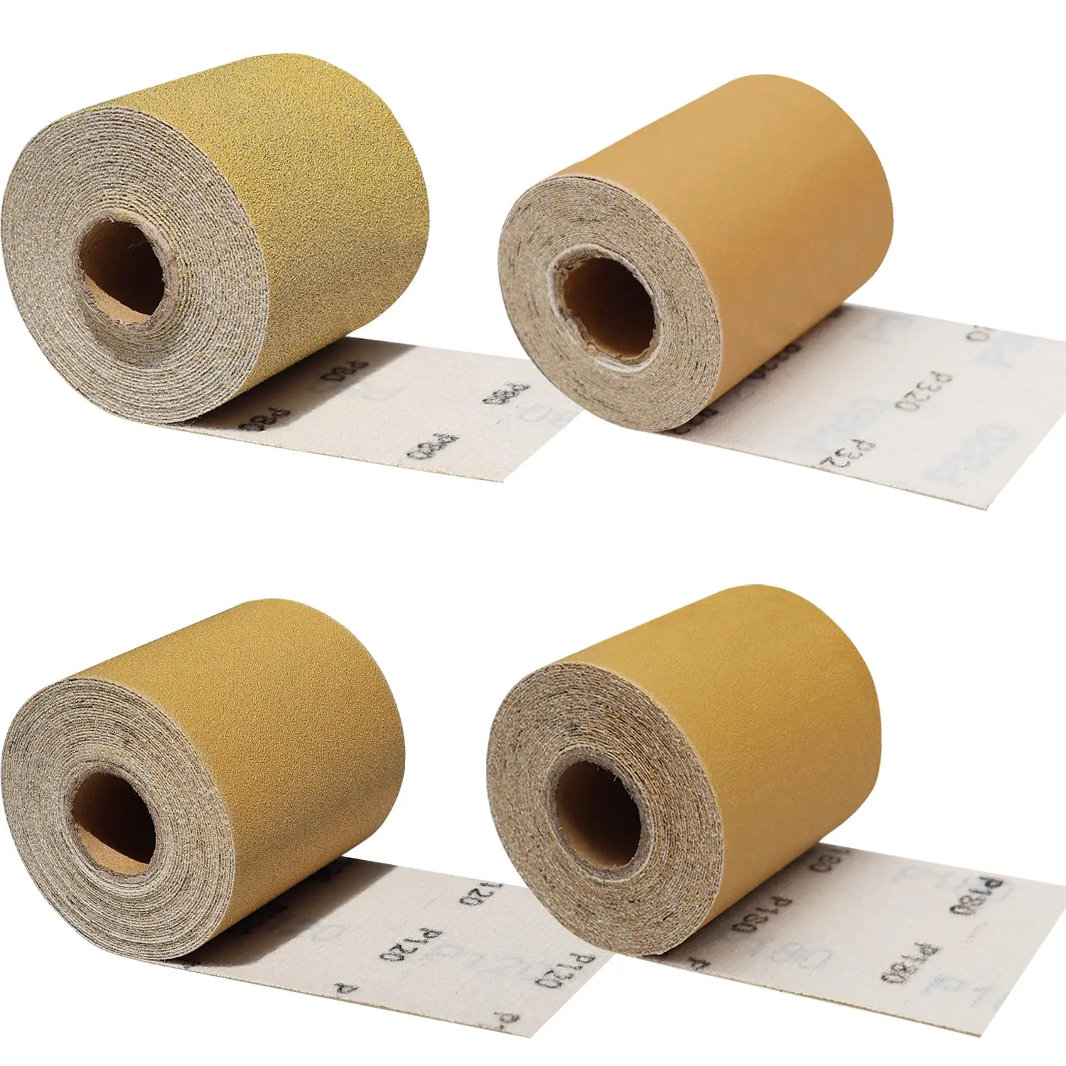 20 Yards 2-3/4" Wide Continuous Sandpaper Roll Kit - 80 120 180 320 Grit Hook & Loop Backing Longboard Sanding Paper for Automotive, Woodworking Air File Long Board Sanders