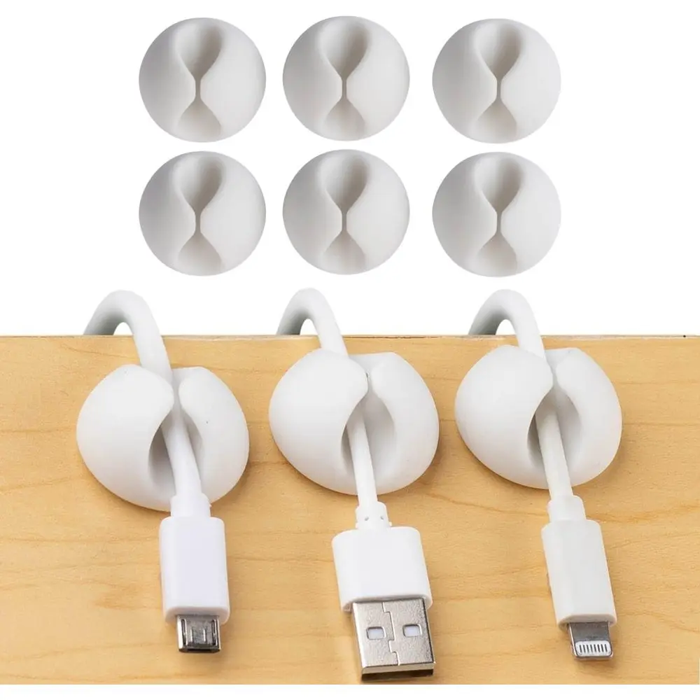 Creativity Convenient Cable Clips – Sticky, Compact Cable Holders for Cord Organization – Cord Keepers with 3M Strong Adhesive Backing for Organizing Power Cables, Phone Chargers, USB Cables & More – 6 Pack