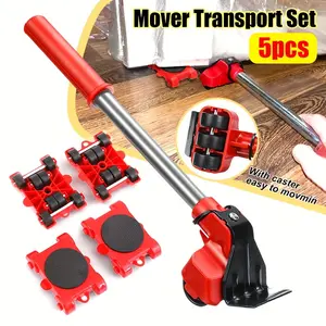 5-Piece Heavy-Duty Furniture Moving Kit: Furniture Lifter, Sliders, and Moving Rollers—An Ergonomic Toolset for Effortlessly Moving Heavy Objects and Large Items (Such as Sofas), Making It Easy to Redesign and Rearrange Your Living Space.