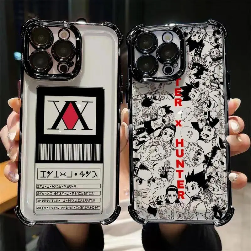 Anime HUNTER×HUNTER Plating Phone Case For iPhone 17 Promax 17Air 16 Plus 15 14 13 12 11 Pro & Samsung Galaxy S26 Ultra S25 S24 S23 FE Plus EDGE Anti-Drop Anti-Fall Transparent Shockproof TPU Smartphone Back Cover, Protection, Casing, Cellphone, Accessori