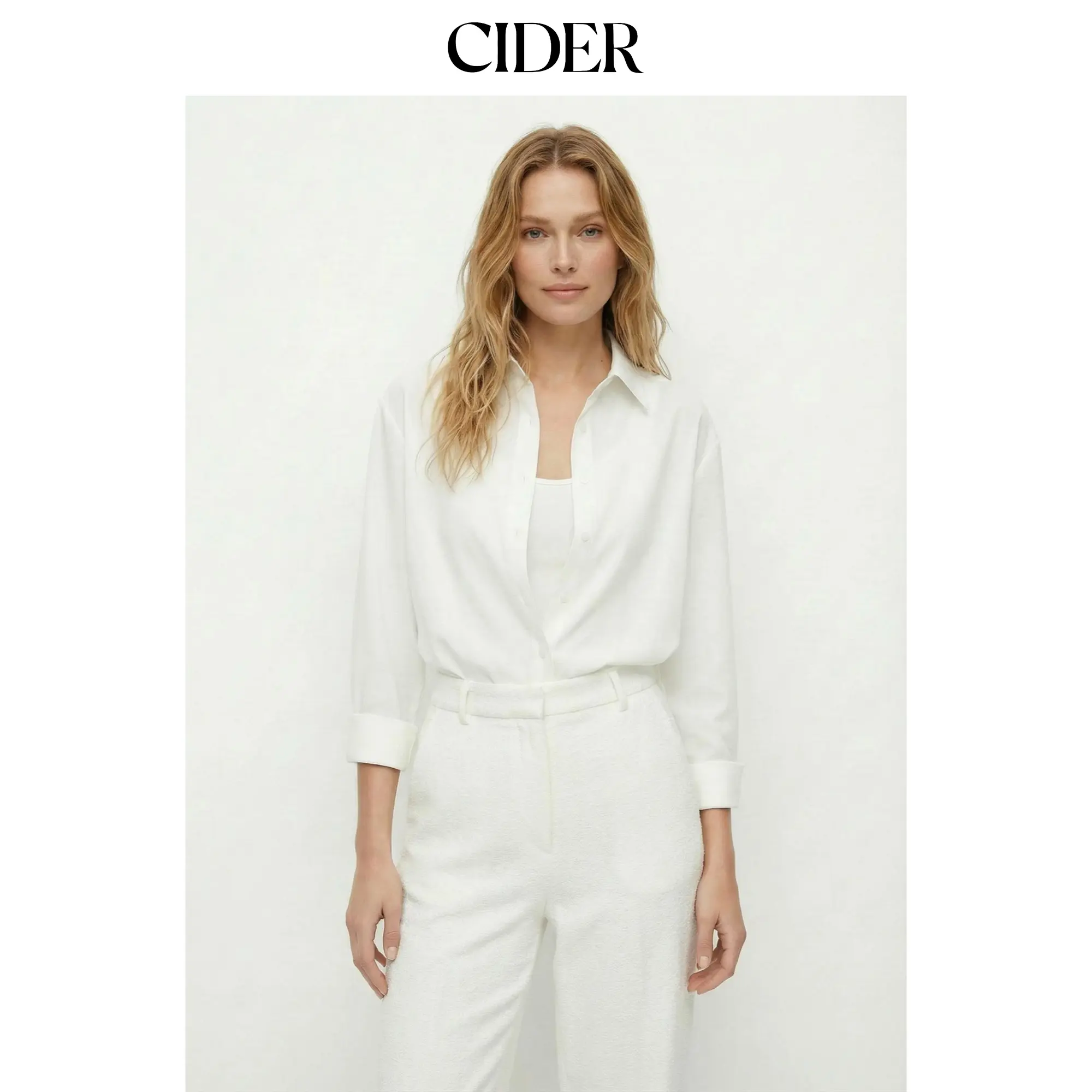 Cider Cotton-blend Collar Shirt Bodysuit