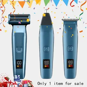 Portable 3-in-1 rechargeable shaver with interchangeable head, versatile shaver, nose hair trimmer, suitable for holiday gift giving