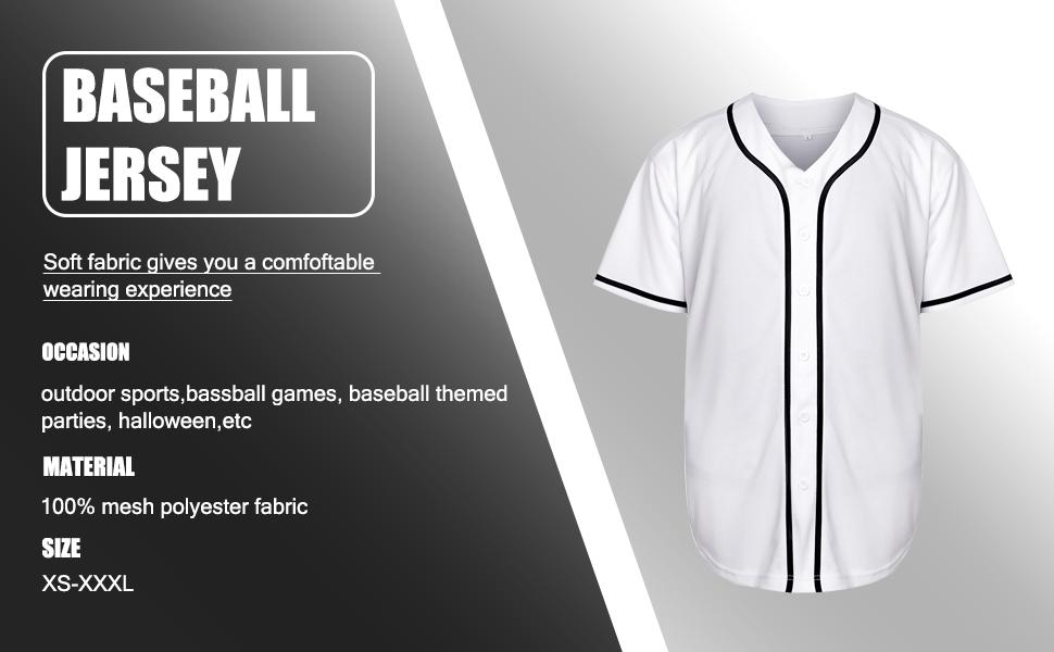 Blank Plain Hip Hop Hipster Baseball Jersey Button Down Shirts Sports Uniforms Men Women Jersey Casual Color Block Men's Short Sleeve Button Up Shirt, Men's Retro Classic Baseball Jersey For Training Competition Party
