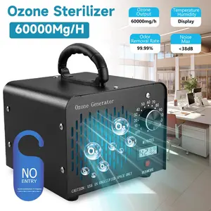 Portable Ozone Generator 60,000mg/h, O3 Ion Odor Eliminator for Home & Commercial Use, Covers 4500 Sq Ft, Removes Smoke and Pet Odors