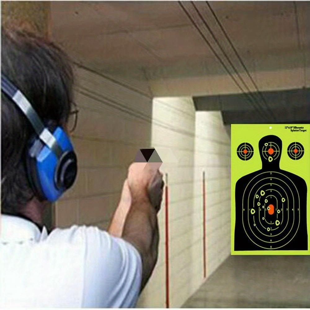 VIGEROSO 20/30pcs Large-Scale Human Silhouette Targets - High-Visibility Reactive Splatter Glow Florescent Paper Design for Accurate Range Training and Shooting Accessories - Universal Fit for All Users
