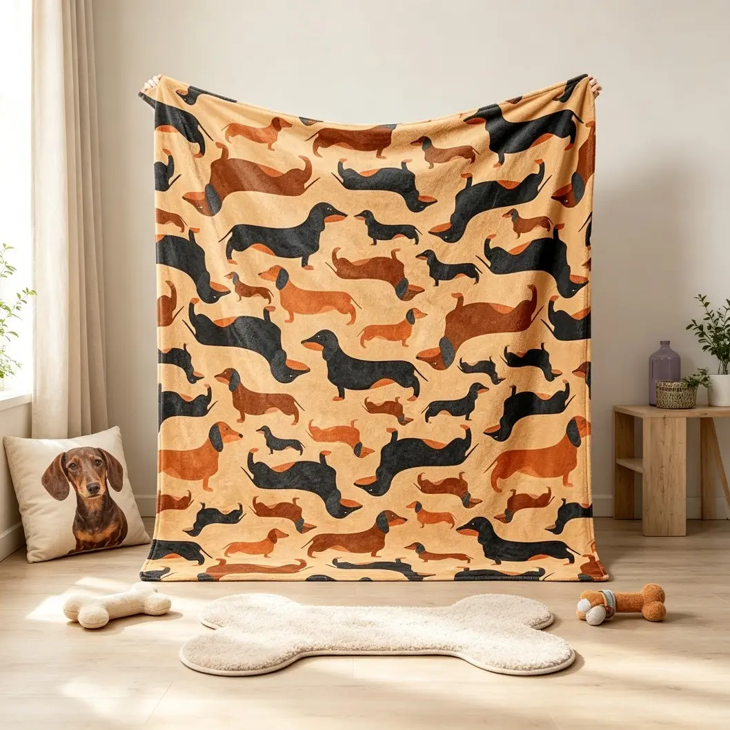 Puppy Pattern Flannel Blanket, Soft Cozy Throw Blanket with Cute Dog Print, Lightweight Napping Blanket for Sofa Bed Couch Travel Camping Office, Kids & Adults Blanket, Pet Lover Gift Home Decor