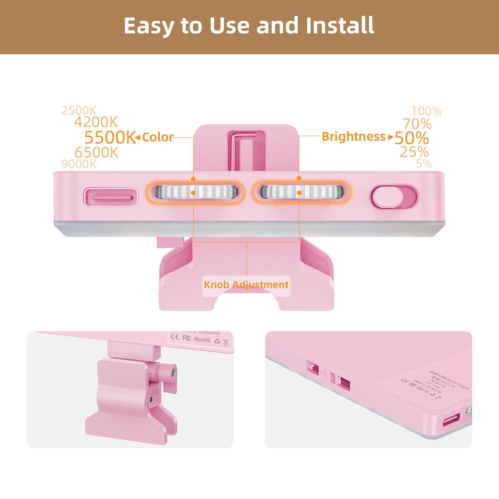 Portable Phone Selfie Light Clip, Knob Adjustable Phone Fill Light With Front Clip, 3 Light Modes Portable Selfie Light For Live Streaming Vlog, Cell Phone Light