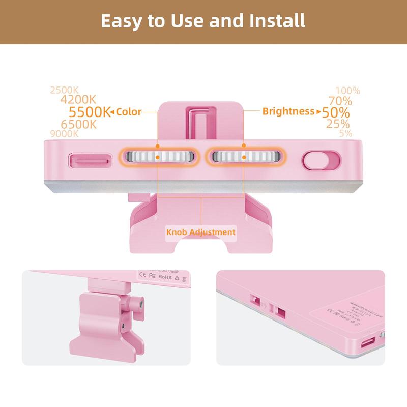 Portable Phone Selfie Light Clip, Knob Adjustable Phone Fill Light With Front Clip, 3 Light Modes Portable Selfie Light For Live Streaming Vlog, Cell Phone Light