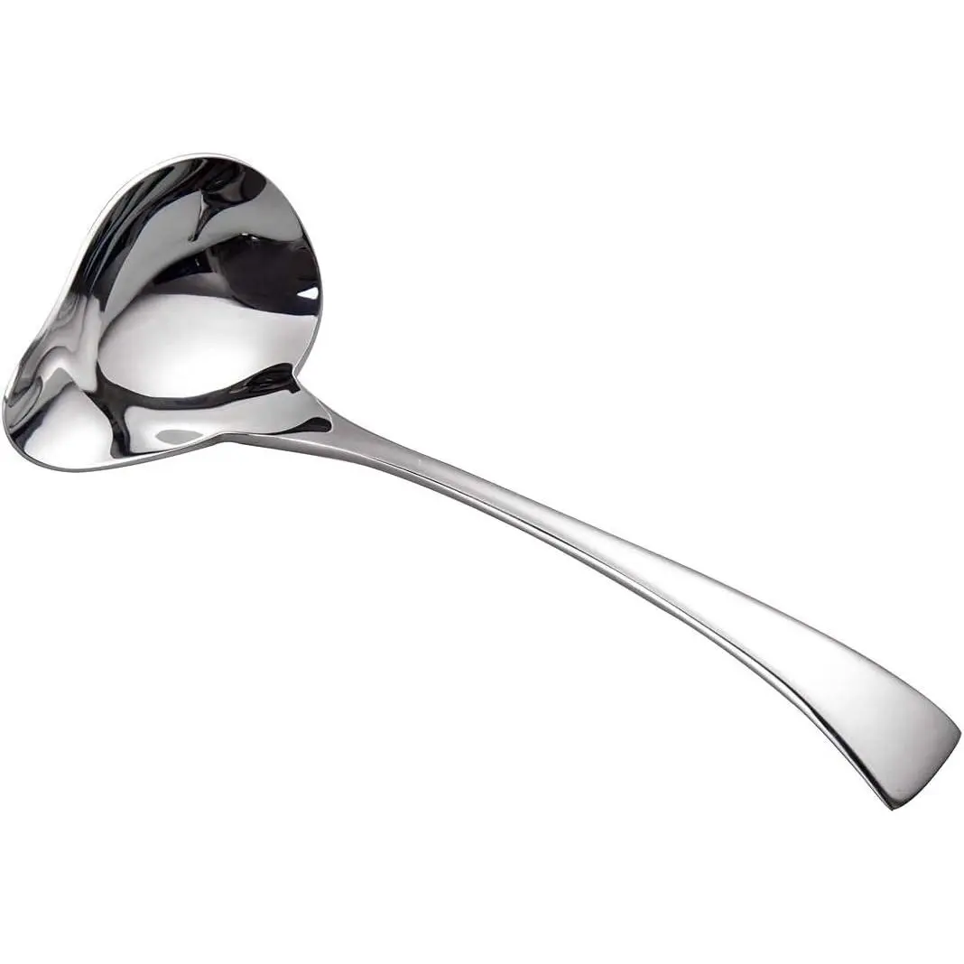 7-Inch Small Sauce Ladle with Pour Spout, 18/10 Stainless Steel Drizzle Spoon for Gravy, Dressing, Sauce