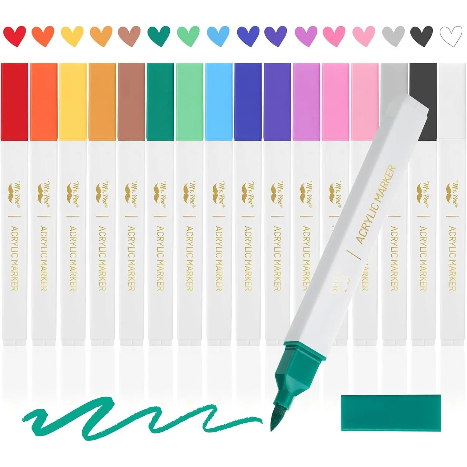 -   Markers, 16 count,  Color, Brush Tip Set