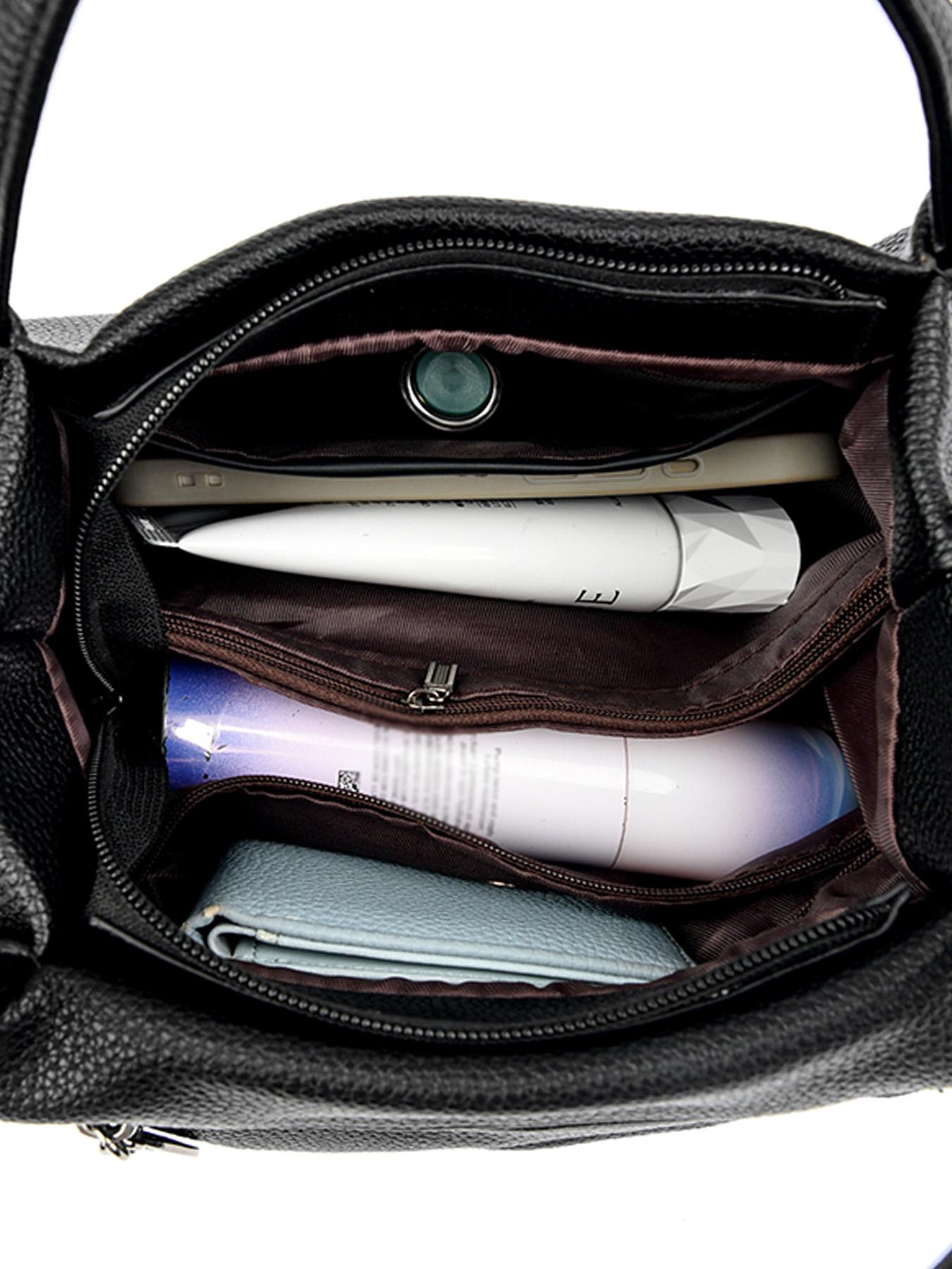 Women's PU Leather Handbag, Fashionable Simple Retro Solid Color Design, Versatile Bag for Daily Commuter Shopping and Work