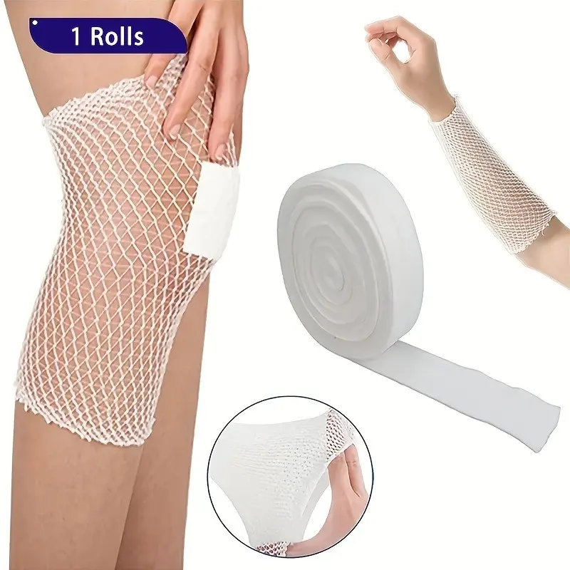 Two-roll mesh elastic bandage, soft, breathable tubular stretch bandage, stretchable elastic fixing mesh bandage, tape-free arm tubular support bandage