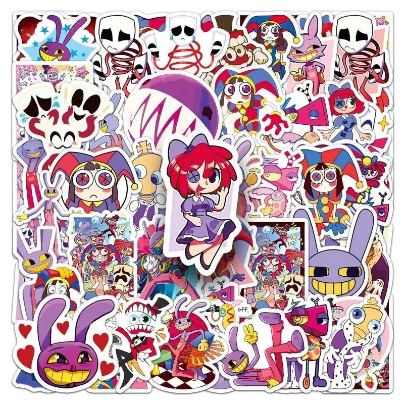 54pcs Magic Numbers Circus Sticker Skateboard Phone Case Waterproof Sticker Decoration Cartoon Children Toy Birthday Gift