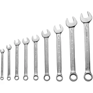 Metric Ratcheting Combination Wrench Set, 72-Tooth Gear, 12-Point Box End, 8mm-24mm, Forged Chrome Vanadium, Roll-Up Included