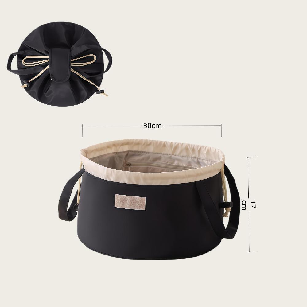 All in One Lazy Drawstring Makeup Bag, Portable Waterproof Cosmetic Pouch for Home, Travel & Business Trips, Large Capacity Premium Synthetic Organizer, Ideal Christmas Gift for Beauty Lovers